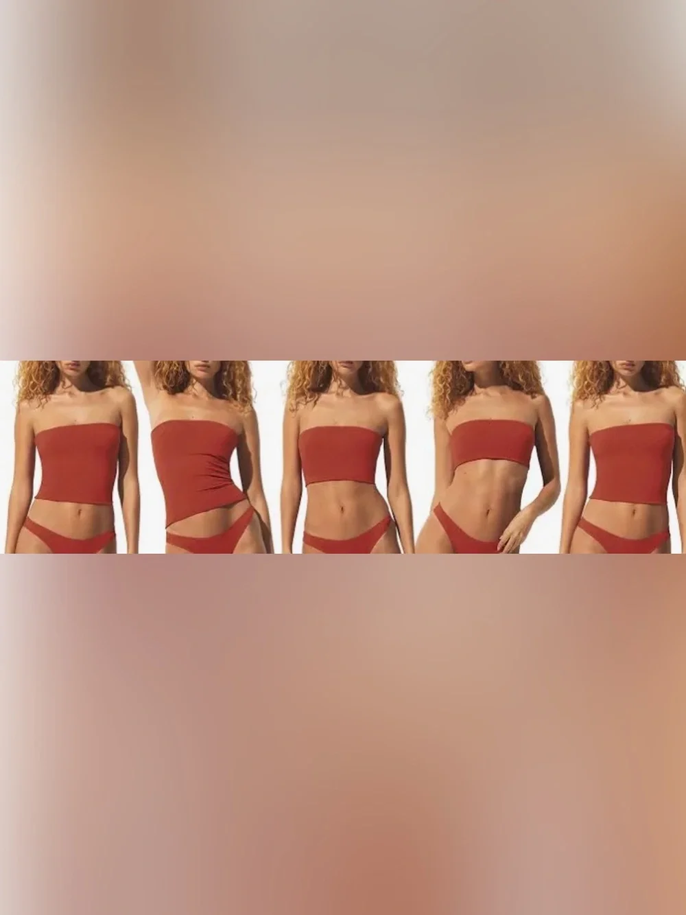 ❤️ SKIMS Classic Swim Convertible Bandeau Top | Terra | XS | NWT🏷️